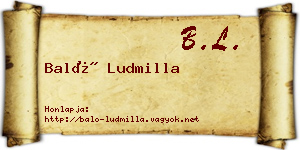 Baló Ludmilla névjegykártya